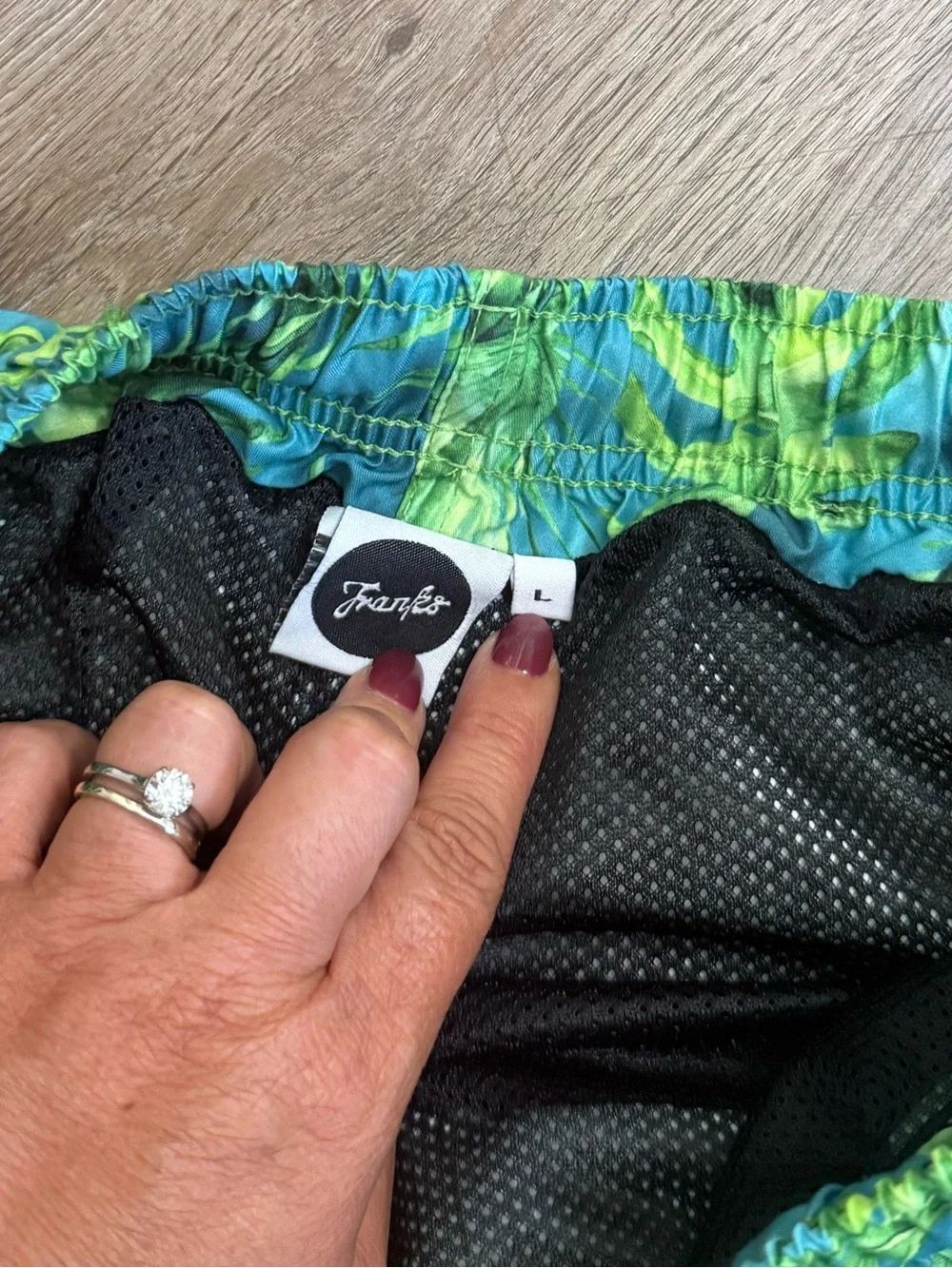 Franks Australia Green Tropical Leaf Print Swim Shorts